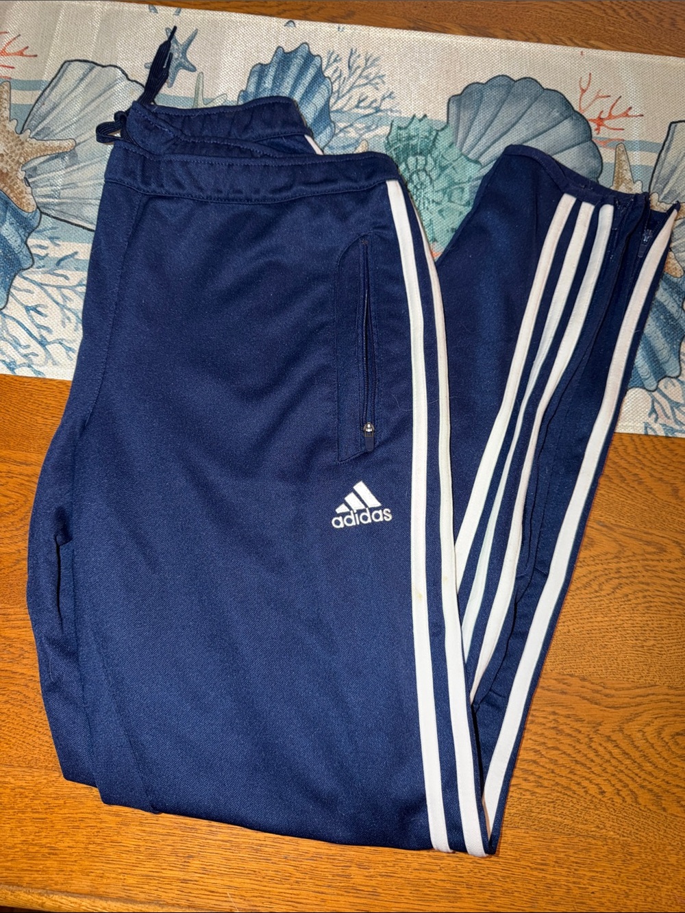 adidas Navy & White Jogger Track Pants